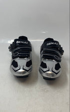 Load image into Gallery viewer, Genai Mens Black Silver-Tone 3 Bolt Low Top Speed Road Cycling Shoes Size EUR 39