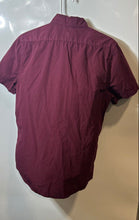 Load image into Gallery viewer, Express Mens Wine Collared Short Sleeve Button-Up Shirt Size Medium