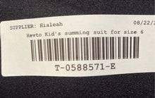 Load image into Gallery viewer, Hevto Kids Black Red Stretch Long Sleeve Crew Neck One-Piece Wetsuit Size 6