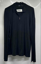 Load image into Gallery viewer, Hugo Boss Mens Black Long Sleeve Mock Neck Regular Fit Quarter Zip T-Shirt Sz M