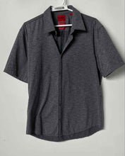 Load image into Gallery viewer, Hugo Boss Mens Gray Heather Slim-Fit Short Sleeve Button-Up Shirt Size L