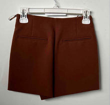 Load image into Gallery viewer, Zara Womens Brown Pockets Asymmetrical Wrap Front Side Zip Mini Skort Size XS