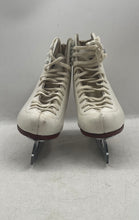 Load image into Gallery viewer, Riedell Unisex Kids White Brown Leather Figure Ice Skates Size 2M With Case