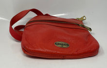 Load image into Gallery viewer, Fossil Womens Orange Leather Adjustable Strap Shoulder Crossbody Handbag