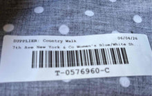 Load image into Gallery viewer, 7Th Avenue Design Studio New York & Company Womens Blue White Button-Up Shirt L