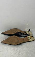 Load image into Gallery viewer, Zara Womens Black Leather Pointed Toe Slip-On Slingback Heels Size EU 42