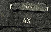 Load image into Gallery viewer, Armani Exchange Mens Black Logo Print Long Sleeve Collared Button-Up Shirt Sz XS