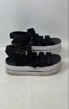 Load image into Gallery viewer, Nike Womens Icon Classic Black White Hook & Loop Open Toe Platform Sandals Sz 8