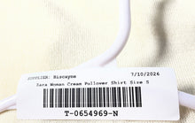 Load image into Gallery viewer, Zara Womens Cream Crew Neck Long Sleeve Pullover Sweater Size Small