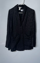 Load image into Gallery viewer, H&M Womens Black Polka Dot Long Sleeve Shawl Collar Two-Button Blazer Size 4