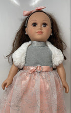 Load image into Gallery viewer, My Life Pink Glitter Dress Brown Hair 18 Inch Fashion Girl Doll
