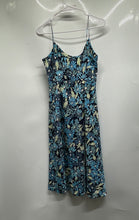 Load image into Gallery viewer, Express Womens Blue Floral Printed Sleeveless Slip Dress Size 7/8