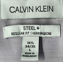 Load image into Gallery viewer, Calvin Klein Mens Lavender Regular Fit Collared Long Sleeve Dress Shirt Size L