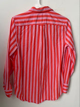 Load image into Gallery viewer, J.Crew Womens Orange Striped Cotton Classic Fit Poplin Button-Up Shirt Size 2