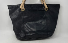 Load image into Gallery viewer, Michael Kors Womens Black Pebbled Leather Double Handle Jet Set Travel Tote Bag