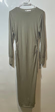 Load image into Gallery viewer, Zara Womens Dark Taupe Long Sleeve Crew Neck Adjustable Side Sheath Dress Sz XS
