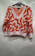 Load image into Gallery viewer, Forever 21 Womens Pink & Orange Abstract Print Knitted Pullover Sweater Size S