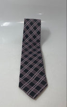 Load image into Gallery viewer, Giorgio Brutini Mens Multicolor Plaid Print Keeper Loop Adjustable Pointed Tie