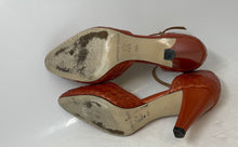 Load image into Gallery viewer, Antonio Melani Womens Dark Orange Leather Ankle Strap Heels Size 9.5M