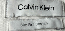 Load image into Gallery viewer, Calvin Klein Mens White Long Sleeve Slim Fit Collared Dress Shirt Size Medium