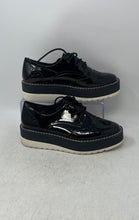 Load image into Gallery viewer, Zara Womens Black Leather Lace-Up Round Toe Platform Derby Shoes Size EUR 36