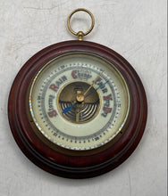 Load image into Gallery viewer, Vintage Wood And Brass Wall Hanging Round Aneroid Barometer Not Tested