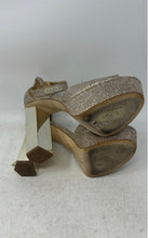 Load image into Gallery viewer, Michael Kors Womens Gold-Tone Glitter Buckle Block Platform Heels Size 7.5M