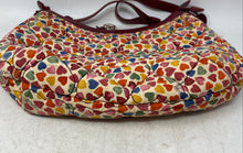 Load image into Gallery viewer, Brighton Womens Multicolor Heart Print Inner Pocket Medium Shoulder Handbag