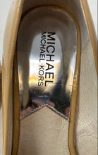 Load image into Gallery viewer, Michael Kors Womens Beige Patent Leather Peep Toe Stiletto Pump Heels Size 7 M