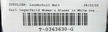 Load image into Gallery viewer, Karl Lagerfeld Womens White Pearl Peak Lapel Single-Breasted Blazer Size 12