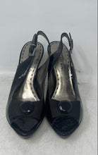 Load image into Gallery viewer, Gianni Bini Womens Black Leather Peep Toe Platform Slingback Sandals Size 7M
