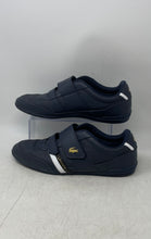 Load image into Gallery viewer, Lacoste Mens Misano Strap Navy Blue Leather Hook And Loop Sneaker Shoes Size 12