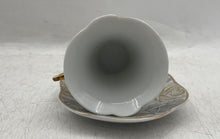 Load image into Gallery viewer, Lot Of 12 Pcs Lorren Home Trends Gray Gold Rose Porcelain Cups And Plates Set