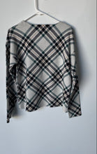 Load image into Gallery viewer, Tahari Womens Black White Plaid Print Long Sleeve Pullover Sweater Size Medium