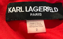 Load image into Gallery viewer, Karl Lagerfeld Womens Red Sleeveless V-Neck Wide-Leg One-Piece Jumpsuit Size 2