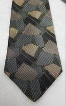 Load image into Gallery viewer, Givenchy Mens Gray Green Geometric Print Silk Keeper Loop Adjustable Pointed Tie