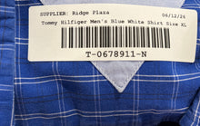 Load image into Gallery viewer, Tommy Hilfiger Mens Blue White Short Sleeve Button-Up Shirt Size XL