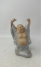 Load image into Gallery viewer, Vintage Laughing Buddha With Raised Arms Good Luck Porcelain Figurine