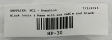 Load image into Gallery viewer, Louise & Mann Symphony Black Wireless Headphones With AUX Cable & Black Case NCL