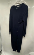 Load image into Gallery viewer, Zara Womens Blue Long Sleeve Round Neck Button Front Sweater Dress Size S