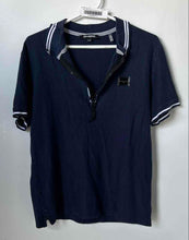 Load image into Gallery viewer, Karl Lagerfeld Mens Blue Short Sleeve Collared Polo Shirt Size Small