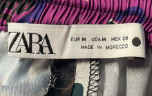 Load image into Gallery viewer, Zara Womens Multicolor Printed Elastic Waist Palazzo Pants Size Medium