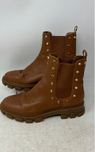 Load image into Gallery viewer, Michael Kors Womens Ridley Brown Leather Studded Pull-On Chelsea Boots Size 7M