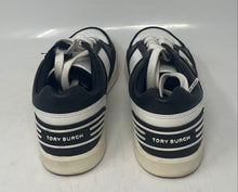 Load image into Gallery viewer, Authentic Tory Burch Womens Clover Court White Black Leather Sneaker Shoes Sz 5M