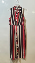 Load image into Gallery viewer, Express Womens Multicolor Striped Sleeveless A-Line Dress Size Medium