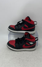 Load image into Gallery viewer, Nike Boys Air Jordan 1 Mid DQ8424-067 Black Red Lace-Up Sneakers Shoes Size 13C