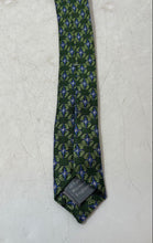 Load image into Gallery viewer, Hickey Freeman Mens Green Printed Keeper Loop Adjustable Designer Tie