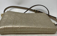 Load image into Gallery viewer, Calvin Klein Womens Golden Signature Embossed Adjustable Strap Crossbody Bag