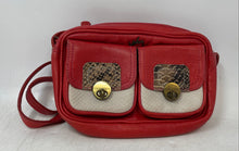 Load image into Gallery viewer, Velez Womens Red Pebbled Leather Adjustable Strap Designer Crossbody Purse Small
