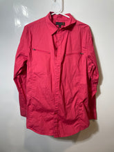 Load image into Gallery viewer, G By Guess Mens Red Long Sleeve Chest Pockets Regular Fit Button-Up Shirt Size L